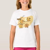 Herfst Maple Bladeren Met Branches En Zonsondergan T-shirt (Voorkant)