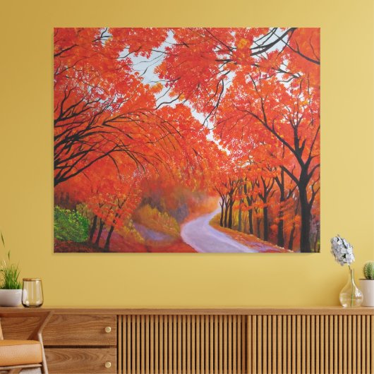 Herfst Maple Daejeon Korea Canvas Afdruk (Insitu (Woonkamer))