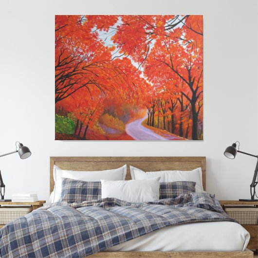 Herfst Maple Daejeon Korea Canvas Afdruk (Insitu (Slaapkamer))