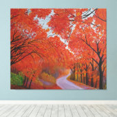 Herfst Maple Daejeon Korea Canvas Afdruk (Insitu (Houten vloer))