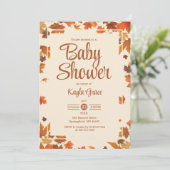 Herfst Maple laat Baby shower uitnodiging (Staand voorkant)