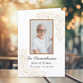 Herfst Maple laat begrafenisdienst herdenkingsmonu Programma