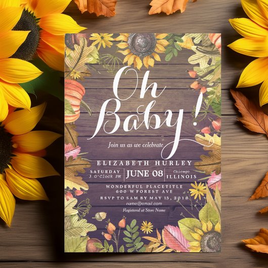 Herfst Maple laat Kaarten van pompoenen Baby showe