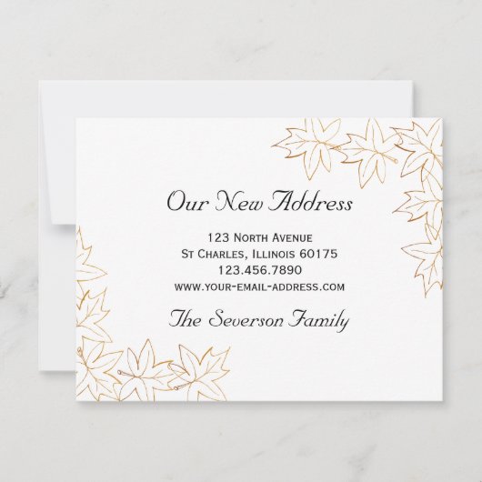 Herfst Maple laat nieuwe adresaankondiging achter Aankondiging (Voorkant)