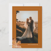 Herfst Maple Leaf Brunt Oranje Waterverf Save The Date (Achterkant)