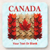 Herfst Maple Leaf Canadese vlag Bier Onderzetter (Voorkant)