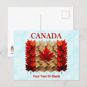Herfst Maple Leaf Canadese vlag Briefkaart