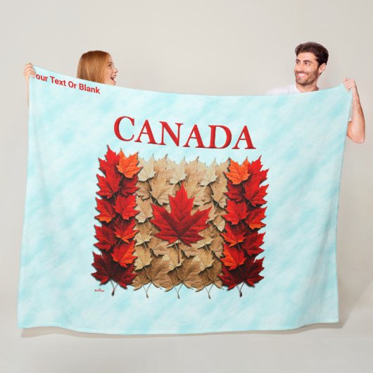 Herfst Maple Leaf Canadese vlag Fleece Deken (In situ)