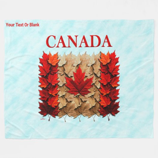 Herfst Maple Leaf Canadese vlag Fleece Deken (Voorkant (Horizontaal))