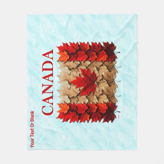 Herfst Maple Leaf Canadese vlag Fleece Deken (Voorkant)