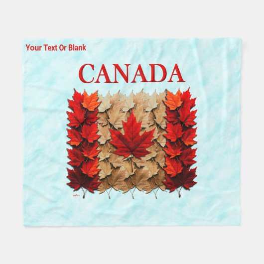 Herfst Maple Leaf Canadese vlag Fleece Deken (Voorkant (Horizontaal))