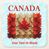 Herfst Maple Leaf Canadese vlag Kartonnen Onderzetters (Voorkant)