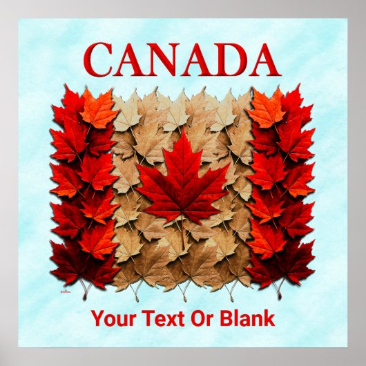 Herfst Maple Leaf Canadese vlag Poster (Voorkant)