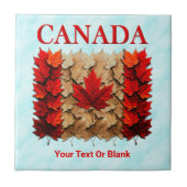 Herfst Maple Leaf Canadese vlag Tegeltje (Voorkant)
