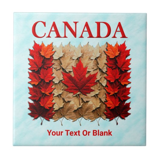 Herfst Maple Leaf Canadese vlag Tegeltje (Voorkant)