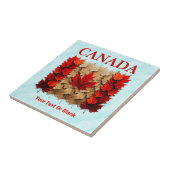 Herfst Maple Leaf Canadese vlag Tegeltje (Zijkant)