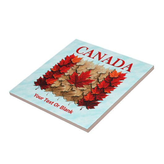 Herfst Maple Leaf Canadese vlag Tegeltje (Zijkant)