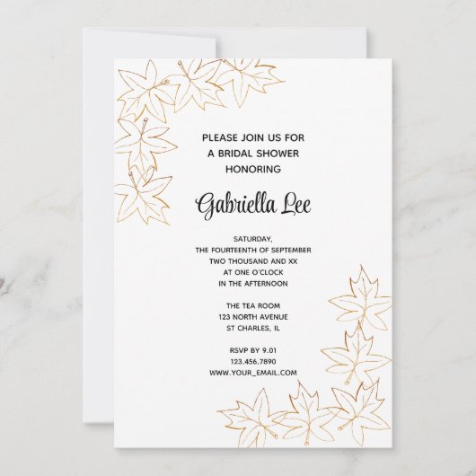 Herfst Maple Leaf Edge Vrijgezellenfeest Kaart (Voorkant)