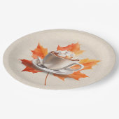 Herfst Maple Leaf en Hot Cacao Papieren Bordje (Gekanteld)