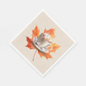Herfst Maple Leaf en Hot Cacao Servet (Hoek)