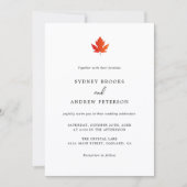 Herfst Maple Leaf Moderne Minimalistische Wedding Kaart (Voorkant)