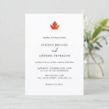 Herfst Maple Leaf Moderne Minimalistische Wedding