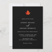 Herfst Maple Leaf Moderne Minimalistische Wedding Kaart (Voorkant)