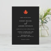 Herfst Maple Leaf Moderne Minimalistische Wedding Kaart (Staand voorkant)