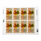 Herfst Maple Leaf op Faux Handmade Papier Wijnlabe Etiket (Full Sheet)