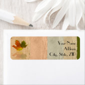 Herfst Maple Leaf op nep papier retouradres Etiket (Insitu)