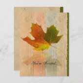 Herfst Maple Leaf over afdruk papier Kaart (Voorkant / Achterkant)