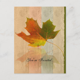 Herfst Maple Leaf over afdruk papier Kaart