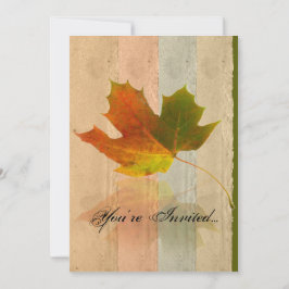 Herfst Maple Leaf over papieren bruiloft Kaart