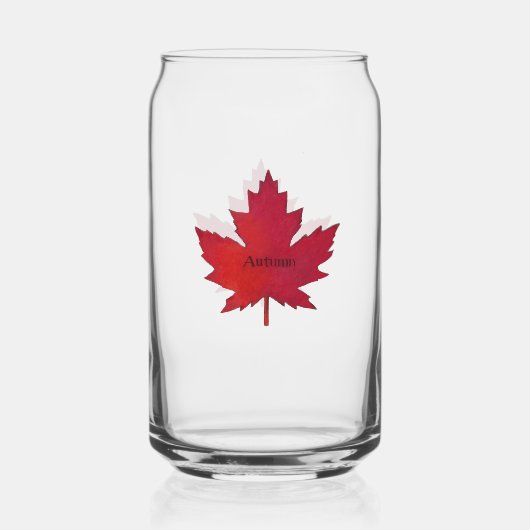Herfst Maple Leaf Print Can Glass Blikvorm Glas (Voorkant)