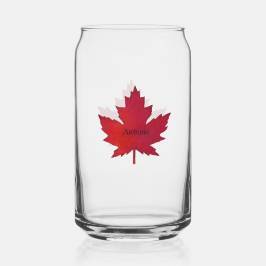 Herfst Maple Leaf Print Can Glass Blikvorm Glas (Achterkant)