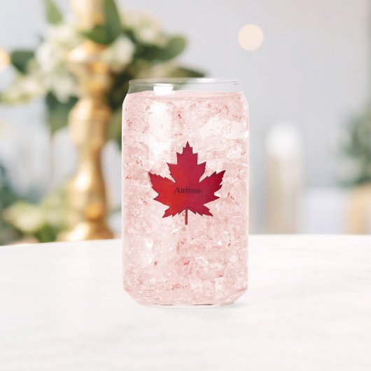 Herfst Maple Leaf Print Can Glass Blikvorm Glas (Insitu (Huwelijk))