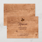 Herfst Maple Leaf RSVP op eikenhout Kaartje (Voorkant / Achterkant)