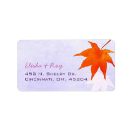 Herfst Maple Leaf Simple Wedding Address Etiket