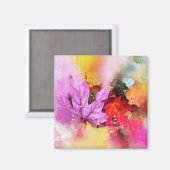 Herfst maple leaf waterverf herfst pastel magneet (Voorkant / Achterkant)