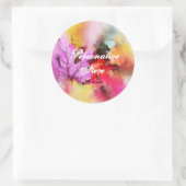 Herfst maple leaf waterverf herfst pastel ronde sticker (Tas)