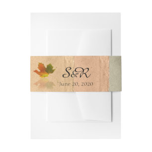 Herfst Maple Leaf Wedding Belly Band Uitnodigingen Wikkel