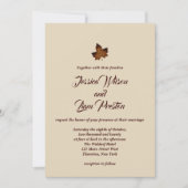 Herfst Maple Leaf Wedding Invitation - beige Kaart (Voorkant)