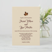 Herfst Maple Leaf Wedding Invitation - beige Kaart (Staand voorkant)