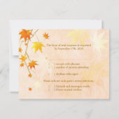 Herfst Maple Leaf Wedding Menu Keuze RSVP (Voorkant)