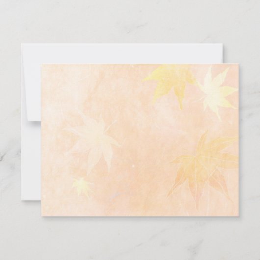 Herfst Maple Leaf Wedding Menu Keuze RSVP (Achterkant)