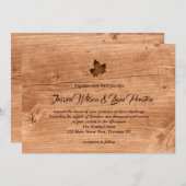 Herfst Maple Leaf Wedding Uitnodiging op eiken (Voorkant / Achterkant)