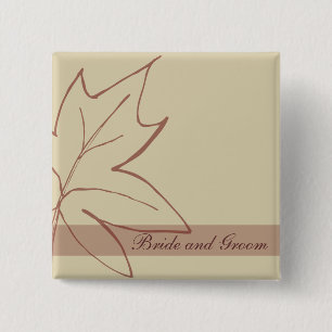 Herfst Maple Leaf Wedding Vierkante Button 5,1 Cm