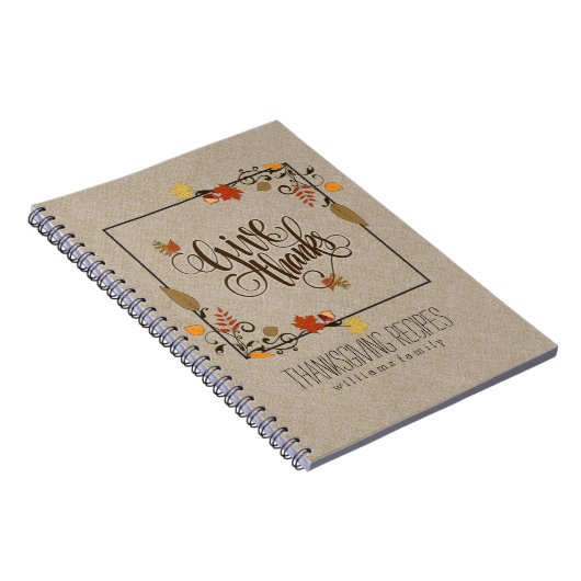 Herfst Maple Leafs Lijst geeft Bedankt tekstontwer Notitieboek (Rechterzijde)