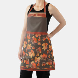 Herfst Maple Leaves All-Over Print Bruin Monogram Schort