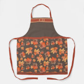 Herfst Maple Leaves All-Over Print Bruin Monogram Schort (Voorkant)